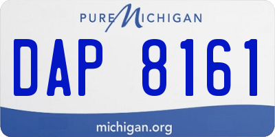 MI license plate DAP8161