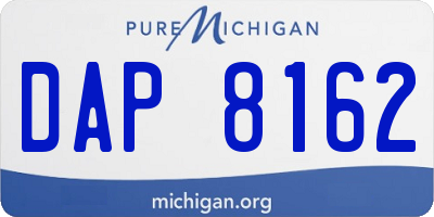 MI license plate DAP8162