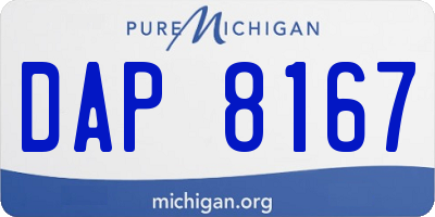 MI license plate DAP8167