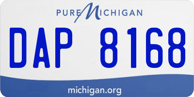 MI license plate DAP8168