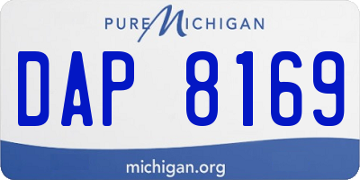 MI license plate DAP8169