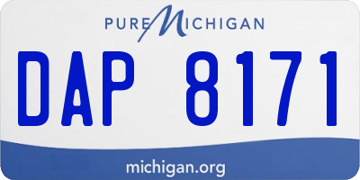 MI license plate DAP8171