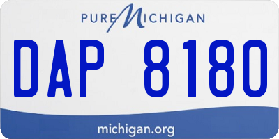 MI license plate DAP8180