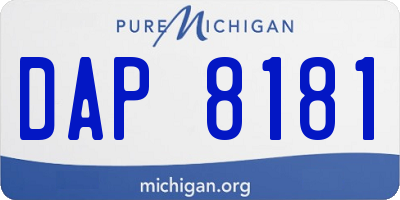 MI license plate DAP8181
