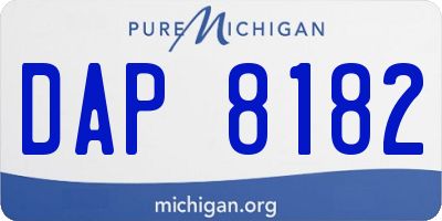MI license plate DAP8182