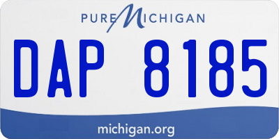 MI license plate DAP8185