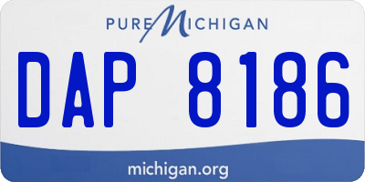 MI license plate DAP8186