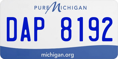 MI license plate DAP8192