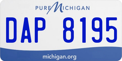 MI license plate DAP8195