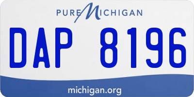 MI license plate DAP8196