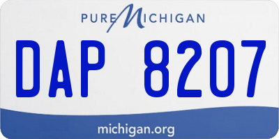 MI license plate DAP8207