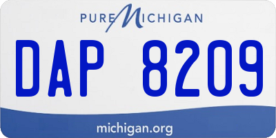 MI license plate DAP8209