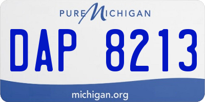 MI license plate DAP8213