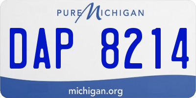MI license plate DAP8214