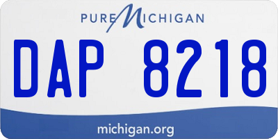 MI license plate DAP8218