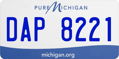 MI license plate DAP8221