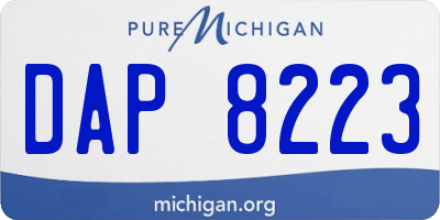 MI license plate DAP8223