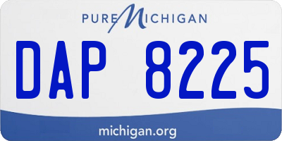 MI license plate DAP8225