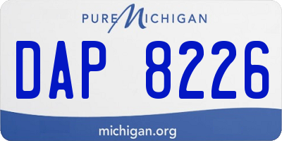 MI license plate DAP8226