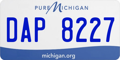 MI license plate DAP8227