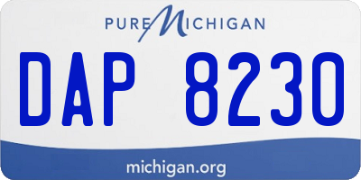 MI license plate DAP8230