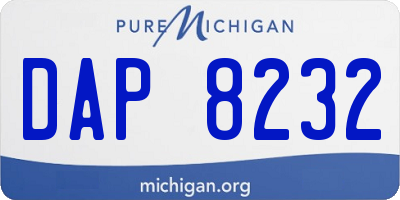 MI license plate DAP8232