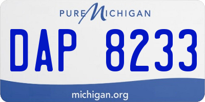 MI license plate DAP8233