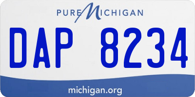 MI license plate DAP8234