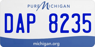 MI license plate DAP8235