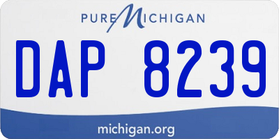 MI license plate DAP8239