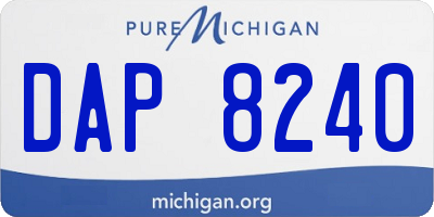MI license plate DAP8240