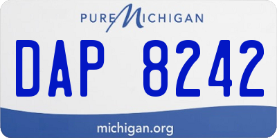 MI license plate DAP8242