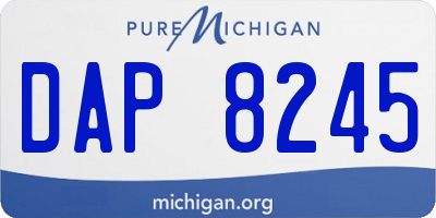 MI license plate DAP8245