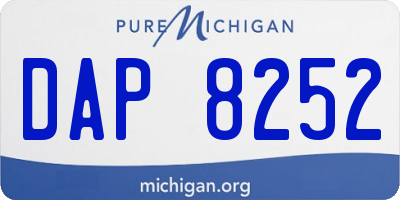MI license plate DAP8252