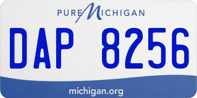 MI license plate DAP8256