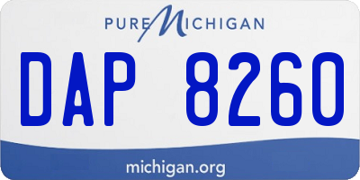 MI license plate DAP8260