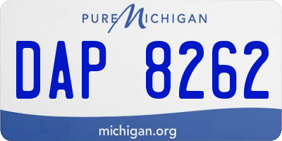 MI license plate DAP8262