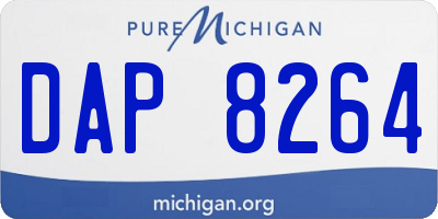 MI license plate DAP8264