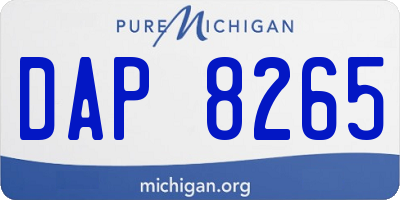 MI license plate DAP8265