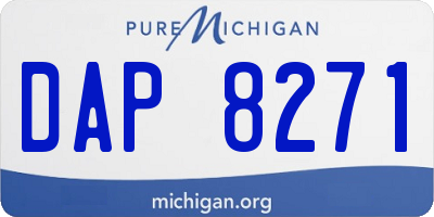 MI license plate DAP8271