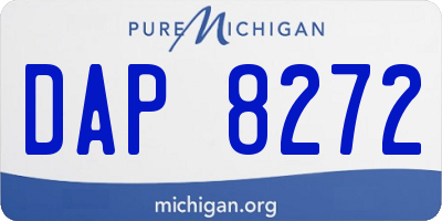 MI license plate DAP8272