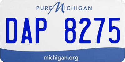 MI license plate DAP8275