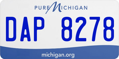 MI license plate DAP8278