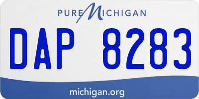 MI license plate DAP8283