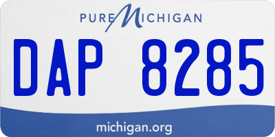 MI license plate DAP8285