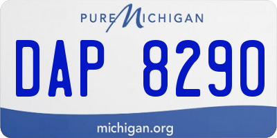 MI license plate DAP8290