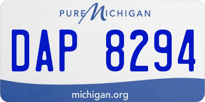 MI license plate DAP8294