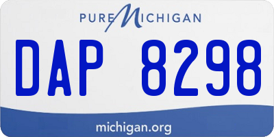 MI license plate DAP8298