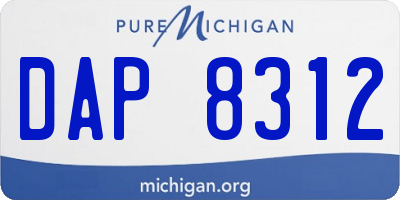 MI license plate DAP8312