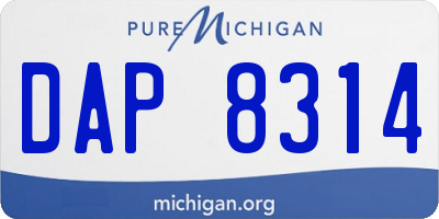 MI license plate DAP8314